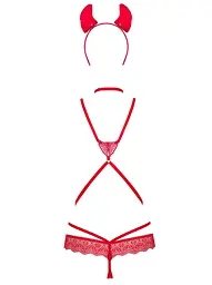 Костюм Obsessive Evilia L/XL червоний - мініатюра 5