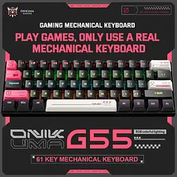 Клавіатура Onikuma ігрова бездротова G-55X з RGB підсвіткою 3 режими підключення Bluetooth - мініатюра 2
