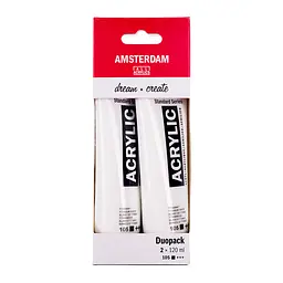 Набір акрилових фарб Amsterdam (105) Білила титанові 120 мл 2 шт, Royal Talens (8712079565343)