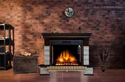 Камінокомплект ArtiFlame STONE MONTEBELLO AF28S МАХАГОН КОРИЧНЕВИЙ АНТИК (зі звуком) - мініатюра 2