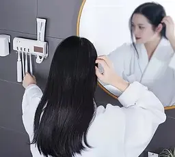 Стерилізатор тримач для зубних щіток на 4 секції з дозатором Multi-function Toothbrush Sterilizer UV, Yu Xin Білий 85810 - мініатюра 8