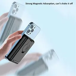 Магнітний повербанк - зарядний 2-in-1 Foldable Magnetic Wireless Charger with 5000mAh power bank D8 - мініатюра 3