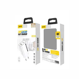 Мережевий зарядний пристрій Aspor A806 Fast Charger (USB/USB-C/3A/33W) + кабель Type-C – Lightning- білий - мініатюра 3