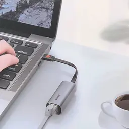 Перехідник Baseus Usb / Type-C to RJ45 Steel Cannon Series Bidirectional Gigabit LAN Adapter - мініатюра 2