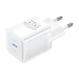 Зарядний пристрій Vention 1xUSB-C PD20W GaN + cable USB-C to USB-C white (TZ-FEPW0-EU-01)