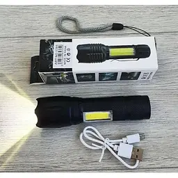 Ліхтар акумуляторний Bailong BL-T6-29 T6 + COB Bailong 5385 ручний Чорний - мініатюра 2
