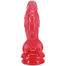 Фентезійний фалоімітатор Doc Johnson Crystal Jellies Invader Dong 8.5 Inch Pink - мініатюра 3