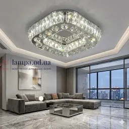 Ефектна стельова світлодіодна люстра Linisoln 3216-60×60 CH хром 160 Вт до 22 м2