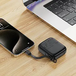 УМБ Acefast 10000mAh 20W PD,QC3.0 USB-C In/Out with build Type-C cable, M15 Black - мініатюра 7