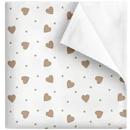 Багаторазова непромокаюча пелюшка Cosas Beige Hearts 100х140 см біла з бежевим (Diaper_BeigeHearts_100x140)