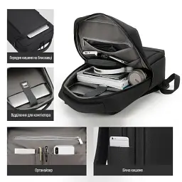 Рюкзак для ноутбука 17.3" ColorWay Practical, Black (CW-BPP173-BK) - мініатюра 3