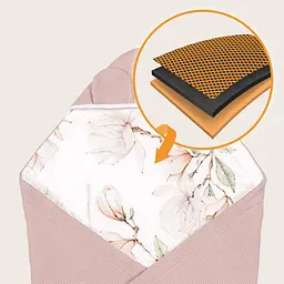 Ковдра для люльки Lionelo Travel Swaddle Blanket beige magnolia (LO-TRAVEL SWADDLE BLANKET BEIGE MAGNOLIA) - мініатюра 6