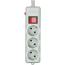 Мережевий фільтр Power filtr 4.5м Gembird , 3 розетки, сірий, 220 В, 50 Гц, 16A