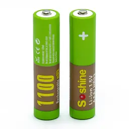 Акумулятор Soshine Li-ion R03 730mAh AAA 10440 USB 1.5V (Зелений) - мініатюра 2