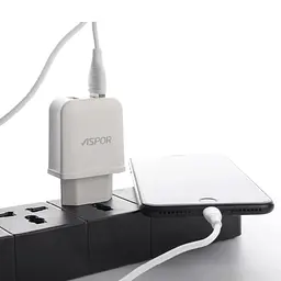 Мережевий зарядний пристрій Aspor A829 2USB/2.4A- білий - мініатюра 2