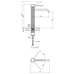 Змішувач для раковини Kroner KRP Edelstahl Berg-GRP010-3 (CV035598) - мініатюра 9