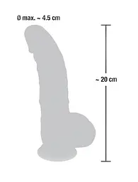 Реалістичний фалоімітатор Medical Silicone Dildo з мошонкою 20 см тілесний - мініатюра 7