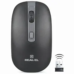 Миша бездротова REAL-EL RM-303 Чорний/Сірий - мініатюра 8