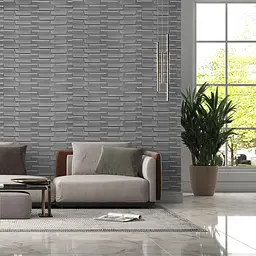 3D панель Sticker Wall самоклеюча кладка 770х700х5мм Срібло 034 SW-00000217 - мініатюра 5