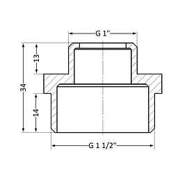 Ніпель SD Plus 1 1/2"х1" ЗР SD4084025 - мініатюра 2