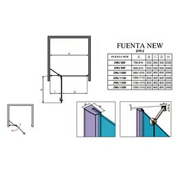 Душові двері Radaway Fuenta New DWJ 100x200 скло прозоре праві (384014-01-01R) - мініатюра 3
