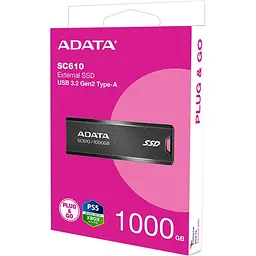 Накопичувач SSD Adata SSD 1TB USB 3.2 SD610 (SC610-1000G-CBK/RD) - мініатюра 6