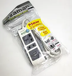 Подовжувач 2 метри на 2 універсальні розетки адаптера з вимикачем 10А 2 USB 1.5A UKC ZM-521 (2м) - мініатюра 7