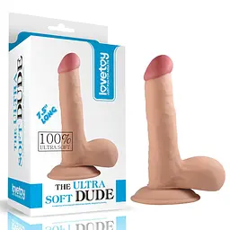 Реалістичний фалоімітатор The Ultra Soft Dude 7.5" 18 см тілесний - мініатюра 2
