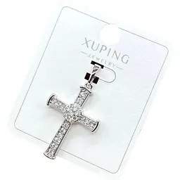 Жіночий кулон-хрест Xuping з сяючими кристалами з медичного золота (5038)
