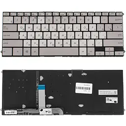 Клавіатура для ноутбука ASUS (UX490 series) rus сріблястий без фрейма підсвічування клавіш