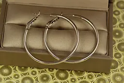 Сережки кільця Xuping Jewelry гладкі 4 см сріблясті