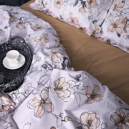Дитячий комплект постільної білизни MirSon Поплін 00-2 Beige Flowers 110х140 см пісочний (2200009700231) - мініатюра 3
