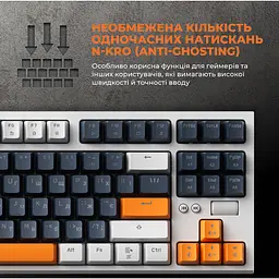 Клавіатура GamePro MK180 Hot-Swap Red Swich RGB USB White (MK180W) [121470] - мініатюра 6
