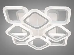 Люстра стельова LED Diasha AS8060/4+4WH, 90W, 3200K-6500K, білий метал, сучасний стиль для дому - мініатюра 3