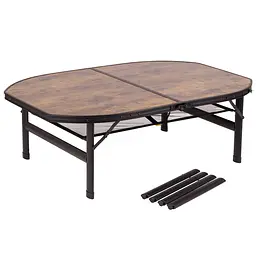 Складний стіл Bo-Camp Melrose Oval 120x80 cm Black/Wood look (1404220), Коричневий - мініатюра 2