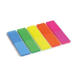 Стікер-закладка Axent Plastic bookmarks 5х12х50mm, 125шт, rectangles, neon colors (2440-01-А)