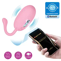 Віброяйце Pretty Love Doreen Electric Shock Egg Light Pink (App) - мініатюра 6
