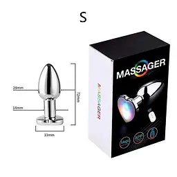 Сталева анальна пробка Magic Motion Equinox з USB, оснащена підсвічуванням 7,2 см. Металік K000842 - мініатюра 5