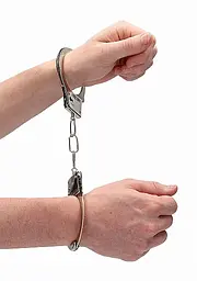 Металеві наручники Ouch! Beginner's Handcuffs срібного кольору - мініатюра 8