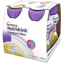 Набір ентеральне харчування Nutricia Nutridrink Compact Fibre Vanilla flavour 4 шт. x 125 мл