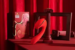 Вібратор KisToy Tina Вакуумний з функцією нагрівання, 17.5х3.5 см червоний - мініатюра 10