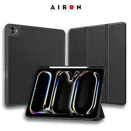 Чехол AIRON Premium SOFT для iPad Pro 13 2024 с защитной пленкой и салфеткой Black - мініатюра 3