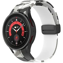 Ремінець для Samsung Galaxy Watch 4 Classic 42mm - біло-чорний ширина кріплення 20мм силікон Watchbands Cls-color (W30-8WB62202667) - мініатюра 4