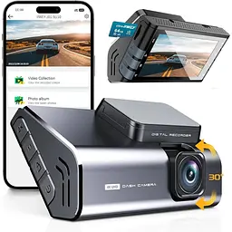 Відеореєстратор IIWEY J01 4K Front Dash Cam з WiFi, Car Dash Cam Корпус з алюмінієвого сплаву, 3-дюймова РК-камера відеореєстратор