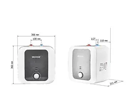 Водонагрівач Mixxus EWH-1215 Small Under під мийкою 15 л, 1500 Вт, "мокрий" ТЕН, вертикальний, квадратний, білий (WH0605) - мініатюра 7
