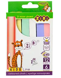 Крейда кольорова ZiBi Kids Line, 12 шт. (ZB.6703-99)