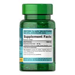 Натуральна добавка Puritan's Pride Ginkgo Biloba 60 mg, 120 капсул - мініатюра 2