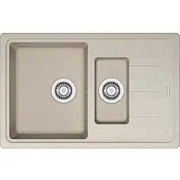 Кухонна мийка Franke Basis, фраграніт, прямокутник, з крилом, 780х500х200мм, чаша - 2, накладна, BFG 651-78, цукру