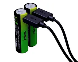 Акумулятор Verico AA USB Type-C 1700mAh 1.5V Li-ion * 2 (LoopEnergy) (1UDBT-A1WEA2-NN) - мініатюра 2