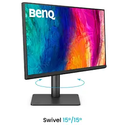 Монітор TFT 27 BenQ PD2706QN, QHD, IPS, HDMI, DP, USB-C, HAS, Pivot, колонки, темно-сірий - мініатюра 10